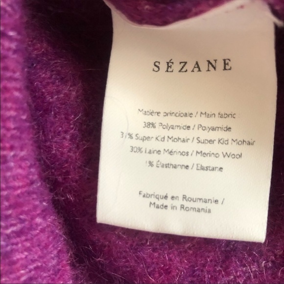 SOLD Sézane Mindy Jumper in Flecked Violet with Ruffle Sleeves - Picture 8 of 10